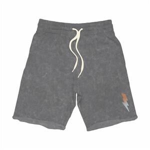 NEW TINY WHALES boys' rad power sweat shorts in mineral black